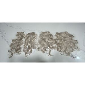 NEW 4 13” Platinum Blonde Clip in Extensions Body Wave Blonde Seamless